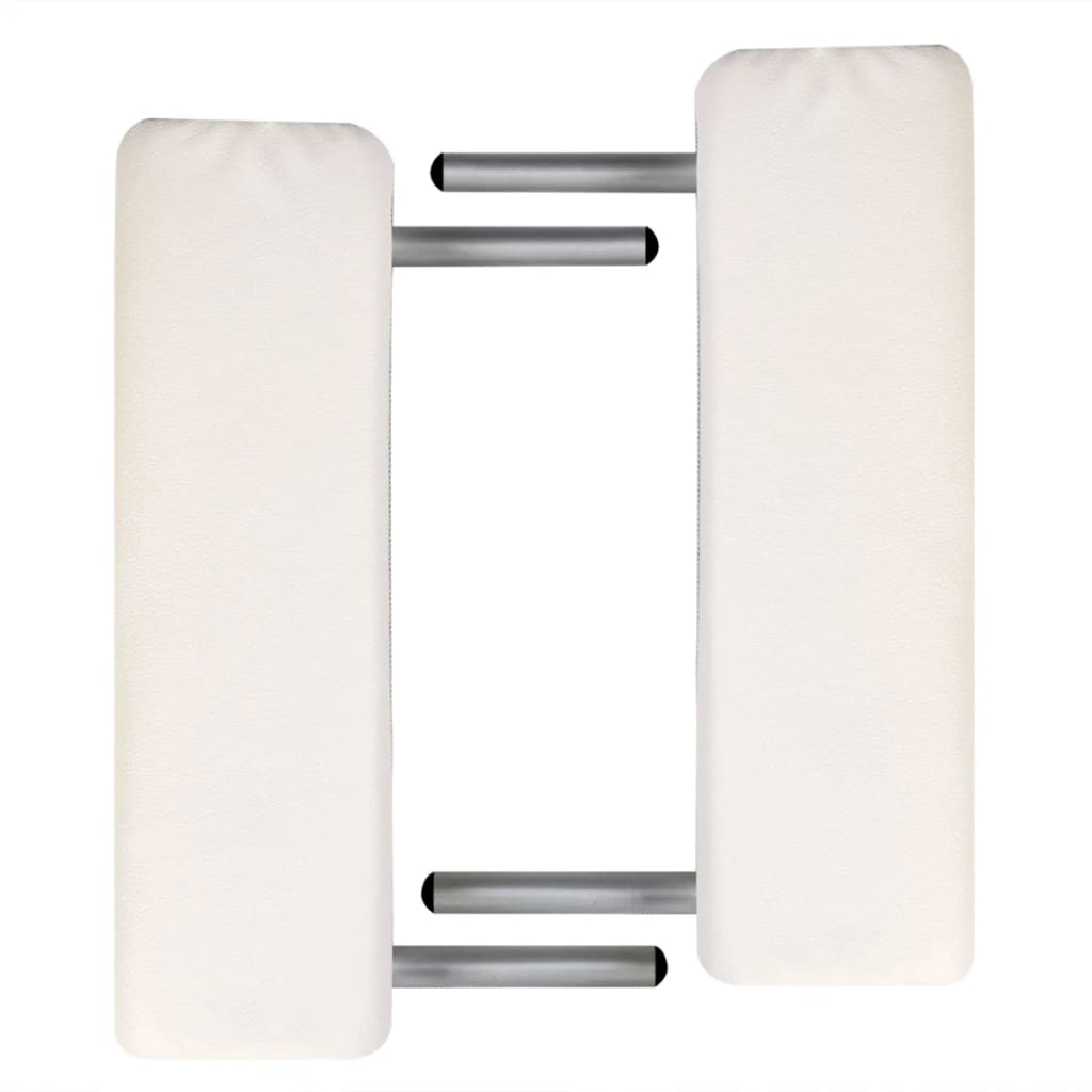 Inklapbare Massagetafel 3 Zones Met Aluminium Frame (Creme) Crèmewit