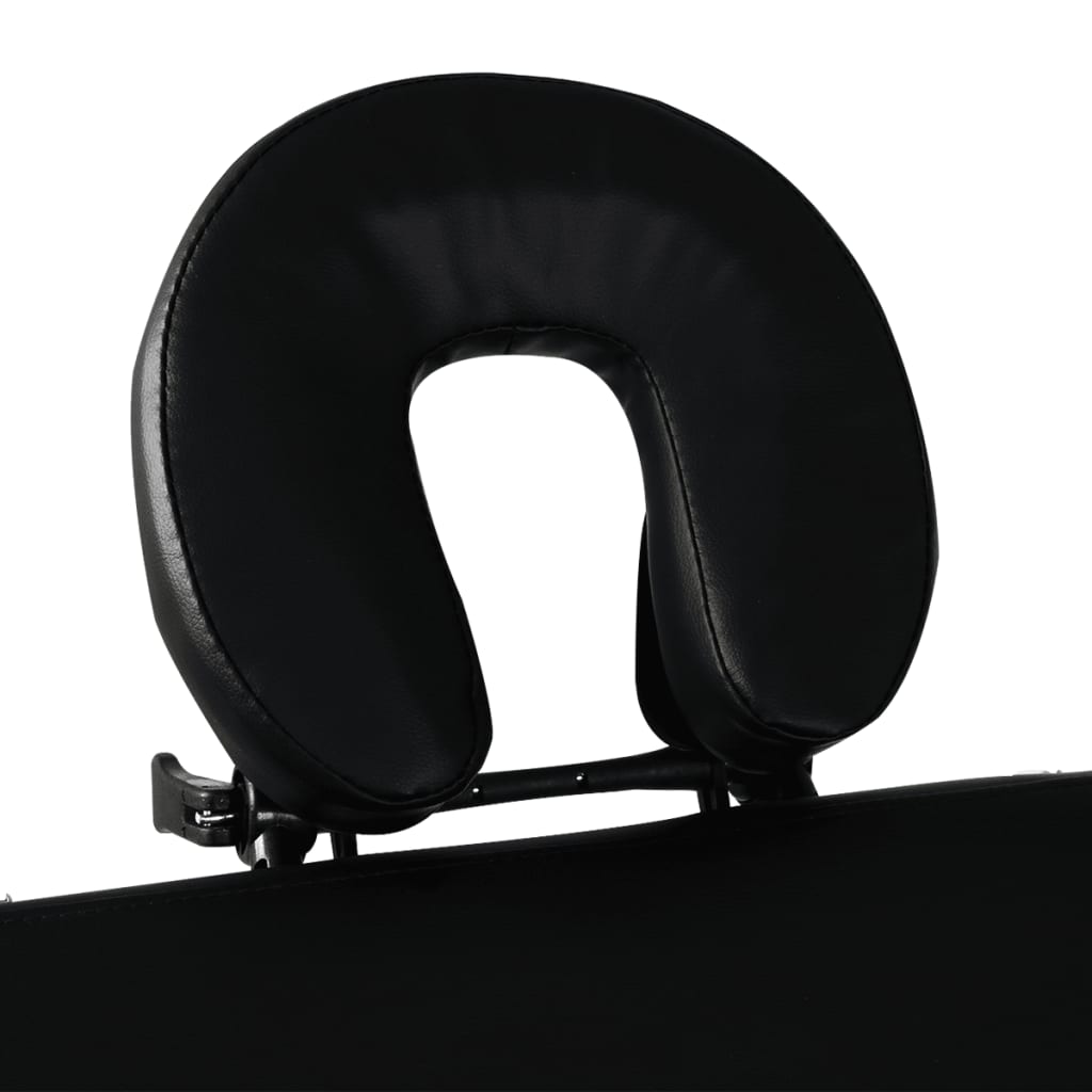 Inklapbare Massagetafel 3 Zones Met Aluminium Frame () Zwart