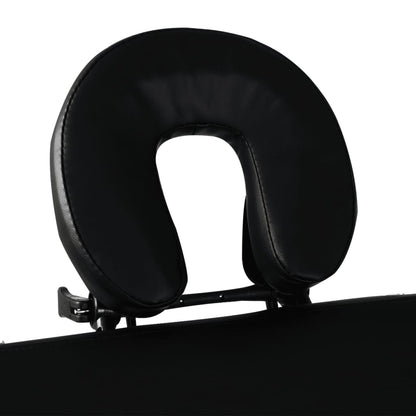Inklapbare Massagetafel 3 Zones Met Aluminium Frame () Zwart