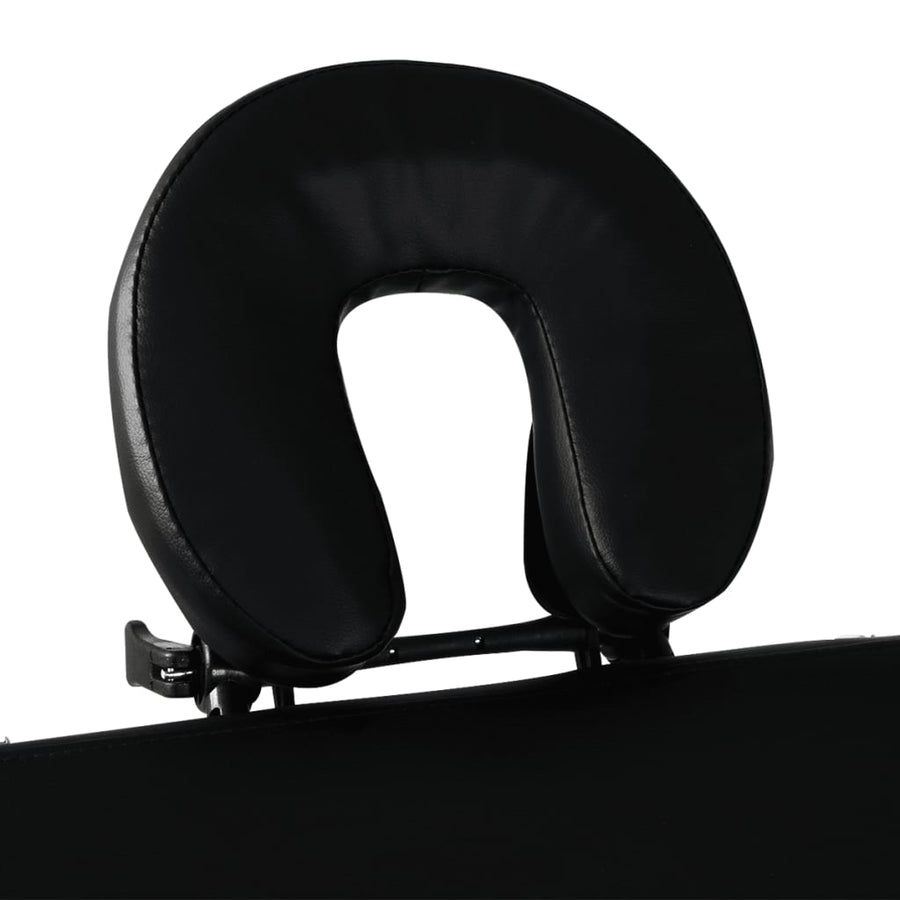 Inklapbare Massagetafel 3 Zones Met Aluminium Frame () Zwart