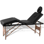 Massagetafel inklapbaar houten frame zwart 186x68 cm