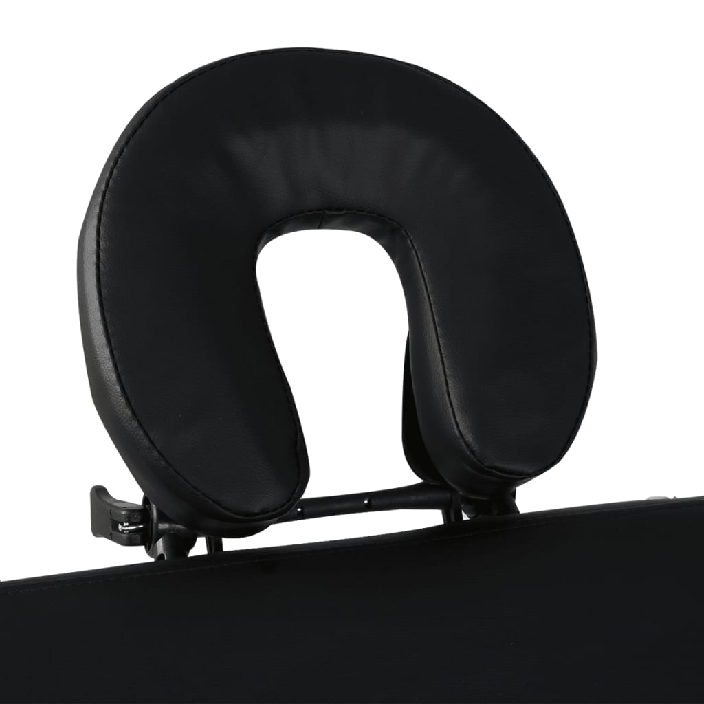 Inklapbare Massagetafel 4 Zones Met Houten Frame () Zwart