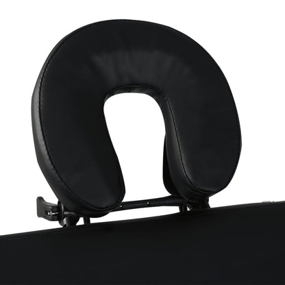 Inklapbare Massagetafel 4 Zones Met Houten Frame () Zwart