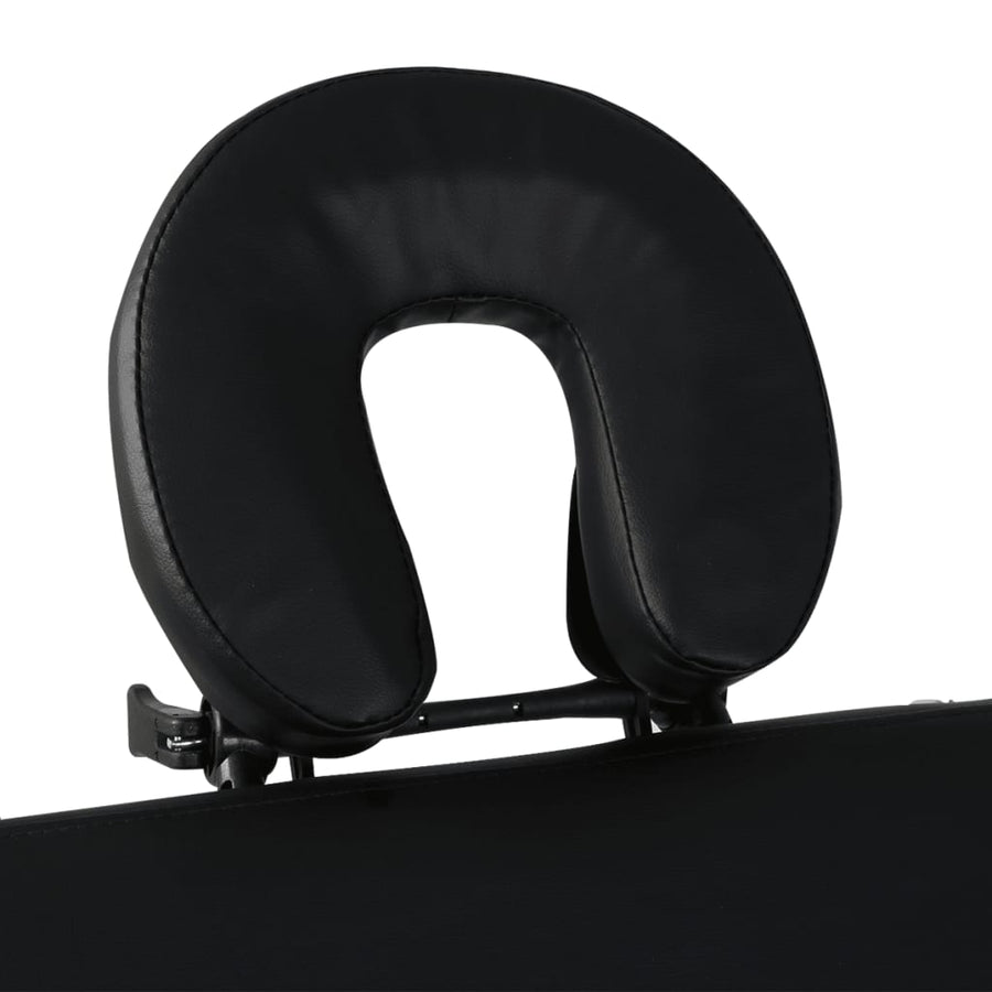 Inklapbare Massagetafel 4 Zones Met Houten Frame () Zwart