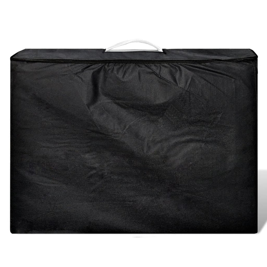 Inklapbare Massagetafel 4 Zones Met Houten Frame (Creme) Wit