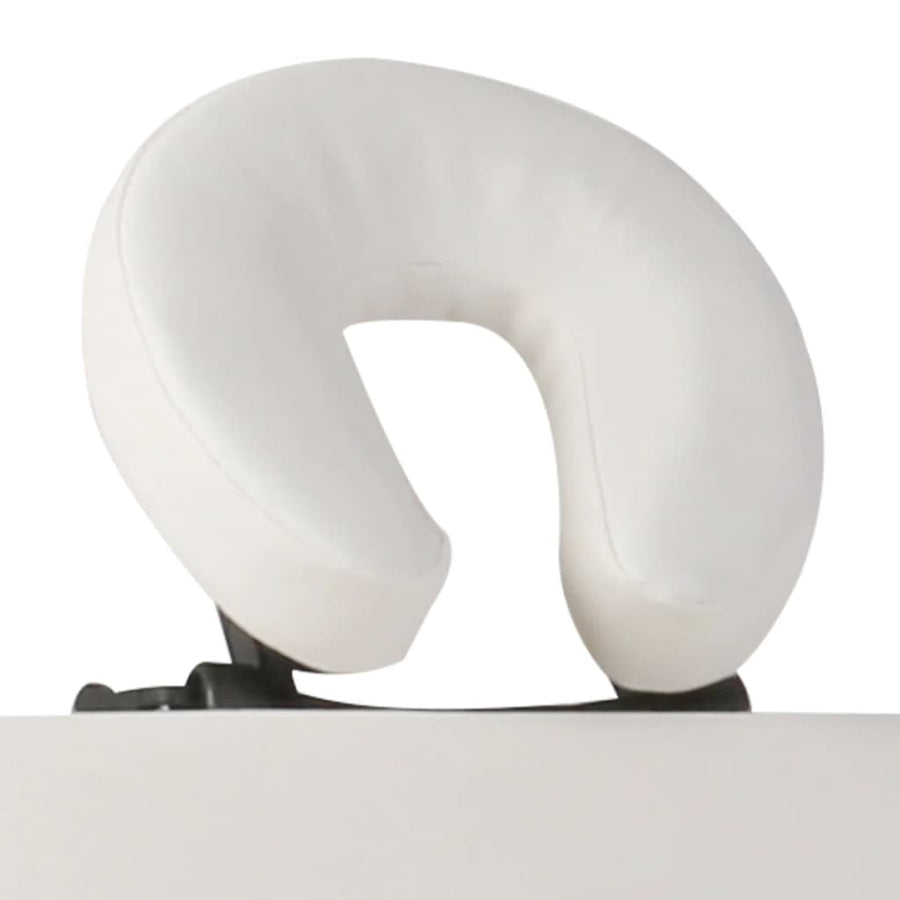 Inklapbare Massagetafel 4 Zones Met Houten Frame (Creme) Wit