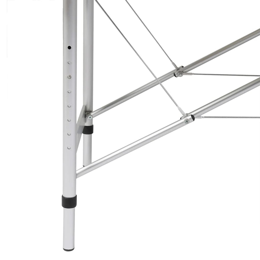 Massagetafel Met 4 Zones Inklapbaar Aluminum Frame Zwart