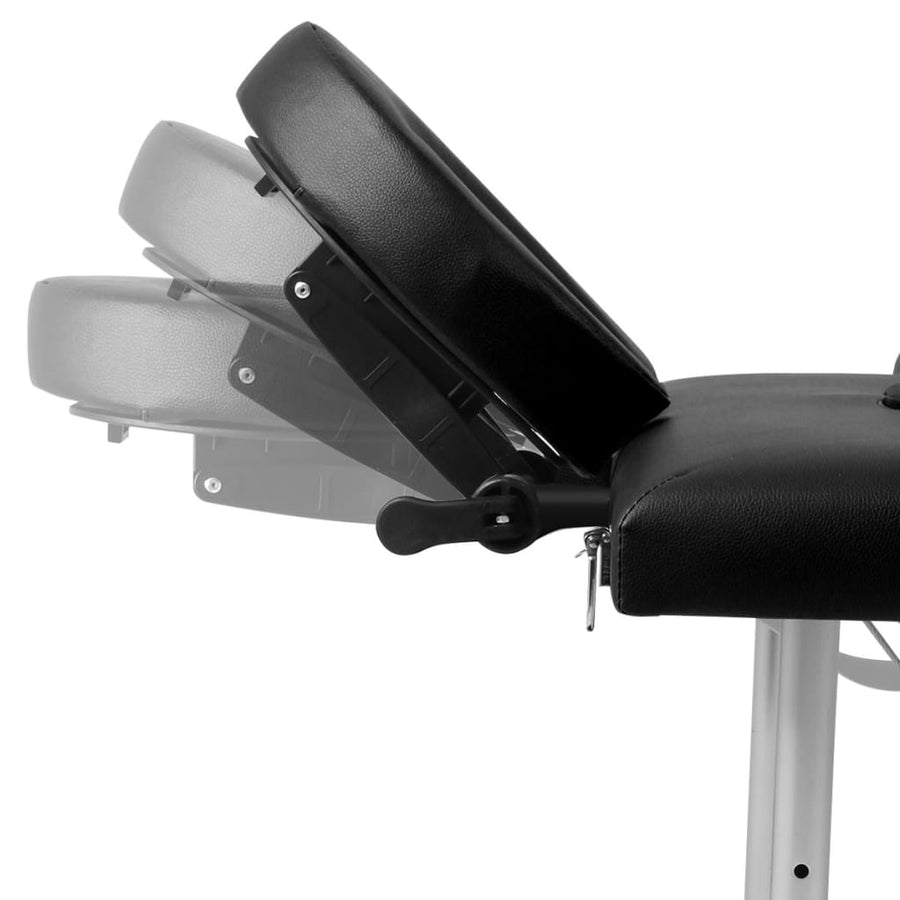 Massagetafel Met 4 Zones Inklapbaar Aluminum Frame Zwart