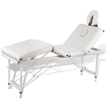 Massagetafel Inklapbaar Met Aluminium Frame (Vier Delen / ) Crèmewit