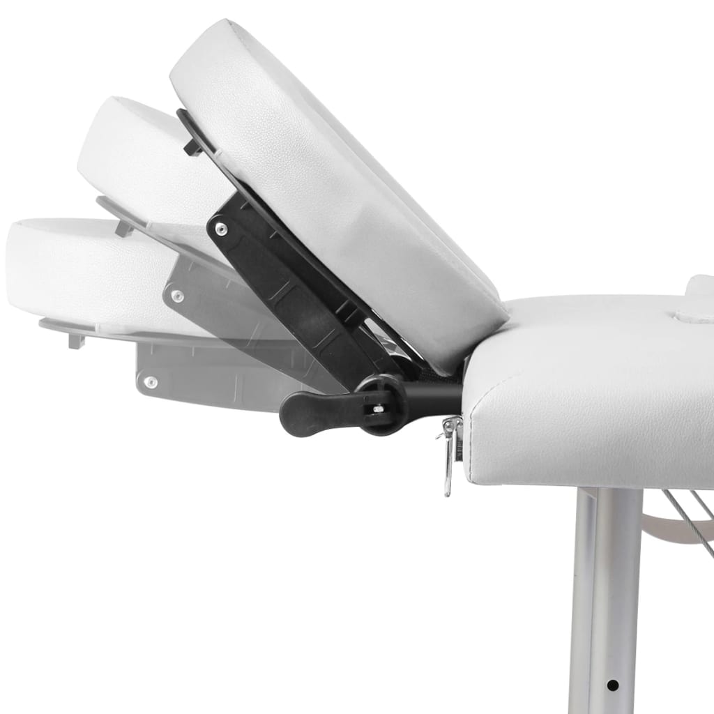 Massagetafel Inklapbaar Met Aluminium Frame (Vier Delen / ) Crèmewit