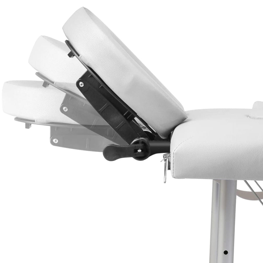 Massagetafel Inklapbaar Met Aluminium Frame (Vier Delen / ) Crèmewit