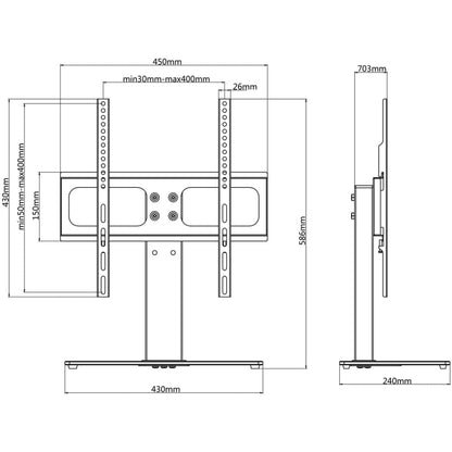 Tv-Beugel Met Basis 400X400 Mm 23" - 55" 1 400 x 400 mm Zwart