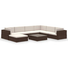 -Delige Loungeset Met Kussens Poly Rattan Bruin