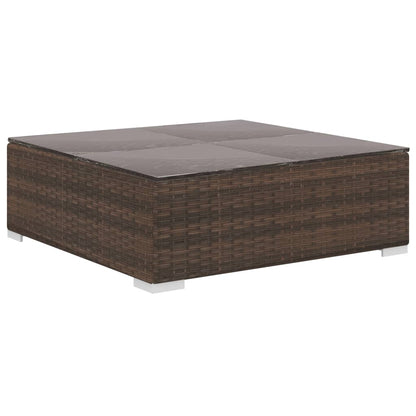 -Delige Loungeset Met Kussens Poly Rattan Bruin