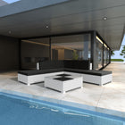6-piece Lounge Set with Cushions Poly Rattan White