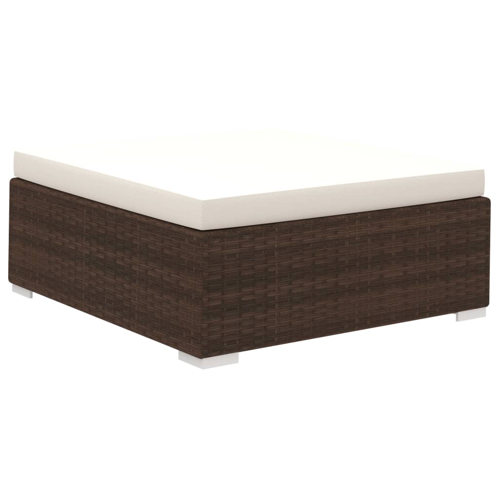 6-Delige Loungeset Met Kussens Poly Rattan Bruin
