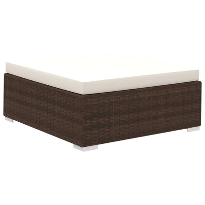 6-Delige Loungeset Met Kussens Poly Rattan Bruin