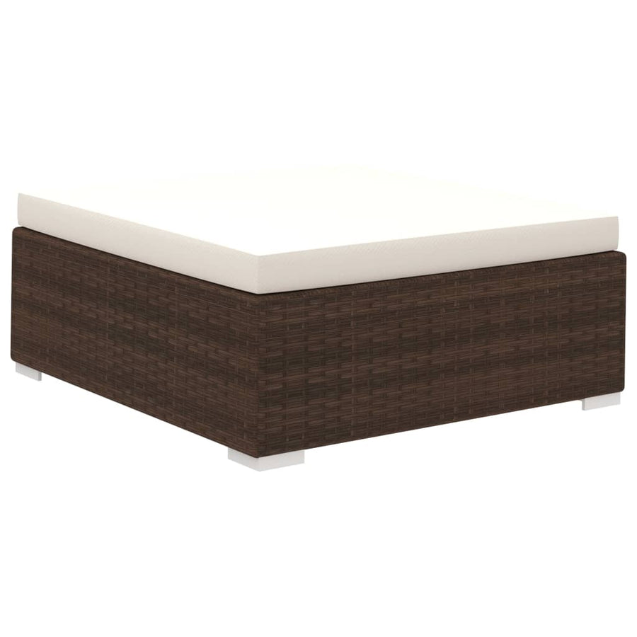 6-Delige Loungeset Met Kussens Poly Rattan Bruin