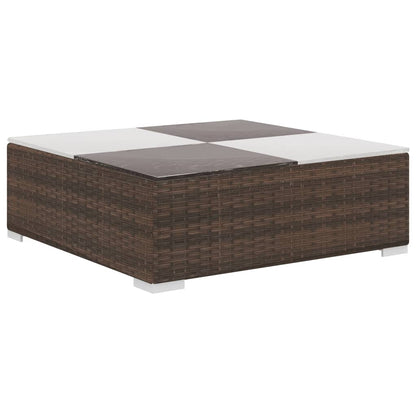 6-Delige Loungeset Met Kussens Poly Rattan Bruin