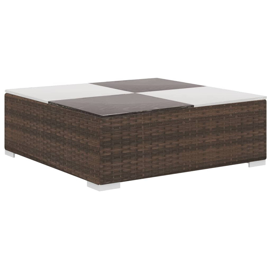 6-Delige Loungeset Met Kussens Poly Rattan Bruin