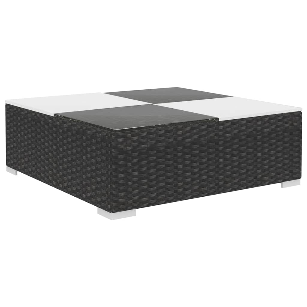 6-Delige Loungeset Met Kussens Poly Rattan Zwart
