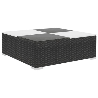 6-Delige Loungeset Met Kussens Poly Rattan Zwart