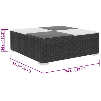 6-Delige Loungeset Met Kussens Poly Rattan Zwart