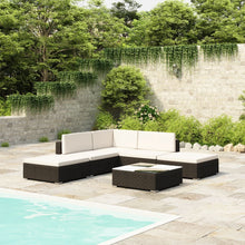 6-Delige Loungeset Met Kussens Poly Rattan Zwart