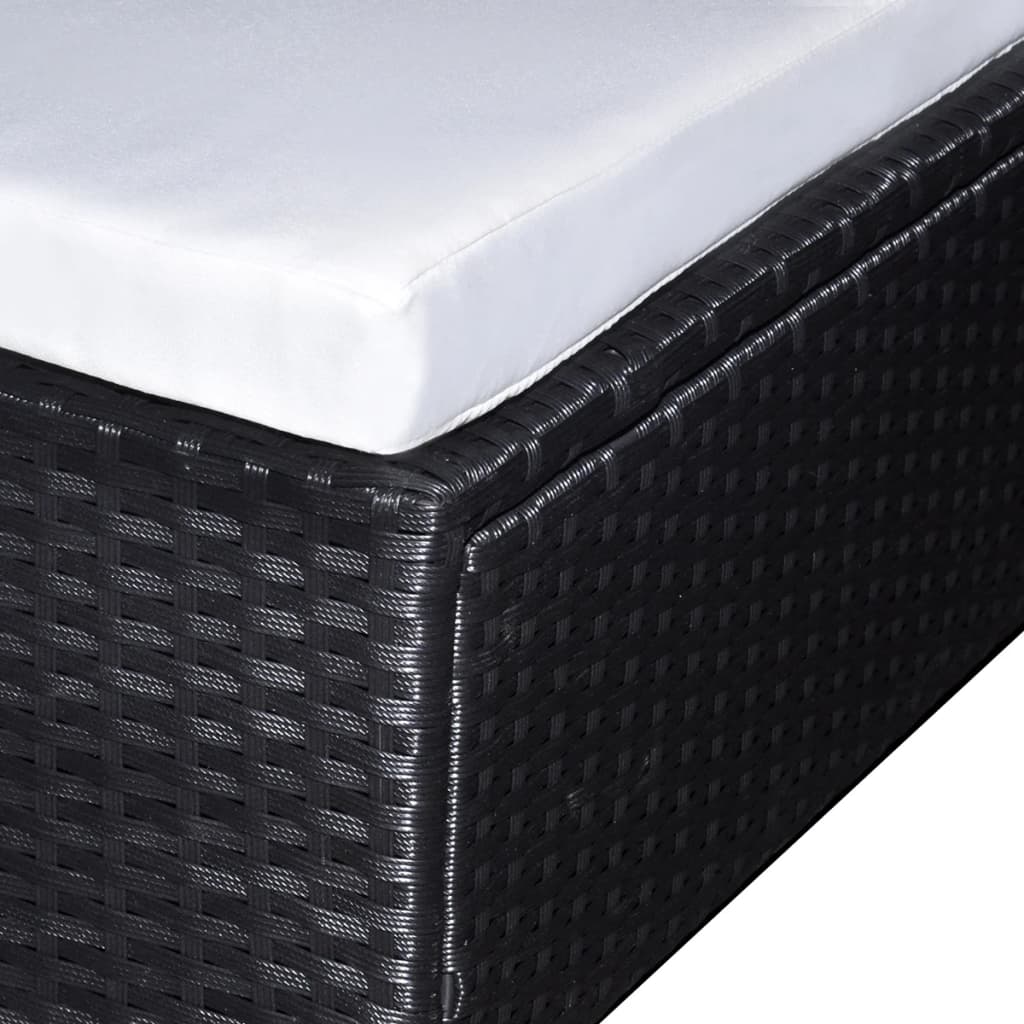 -Delige Loungeset Met Kussens Poly Rattan Zwart