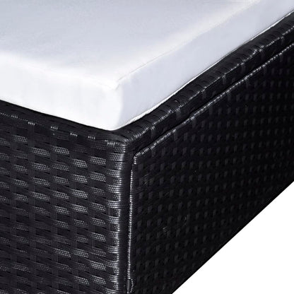 -Delige Loungeset Met Kussens Poly Rattan Zwart