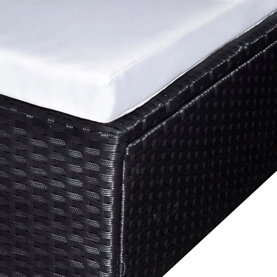 -Delige Loungeset Met Kussens Poly Rattan Zwart