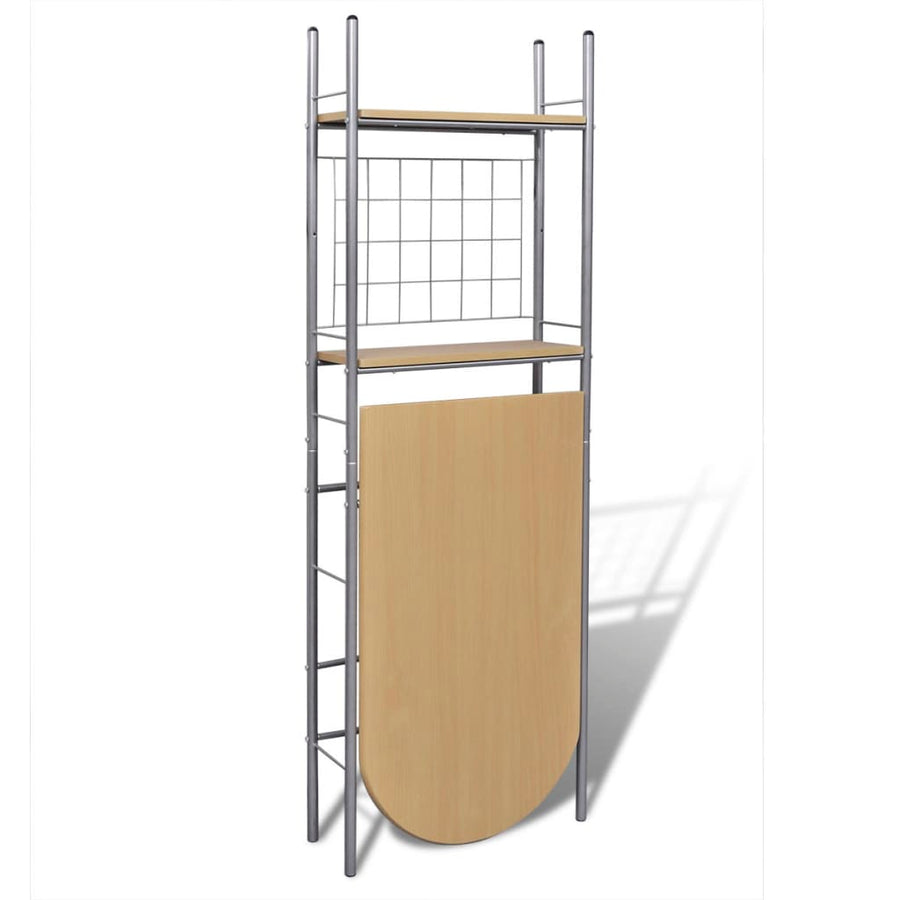 Ontbijttafelset Met Twee Stoelen (Inklapbaar) Lichtbruin en zilver