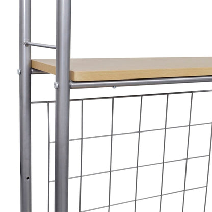 Ontbijttafelset Met Twee Stoelen (Inklapbaar) Lichtbruin en zilver