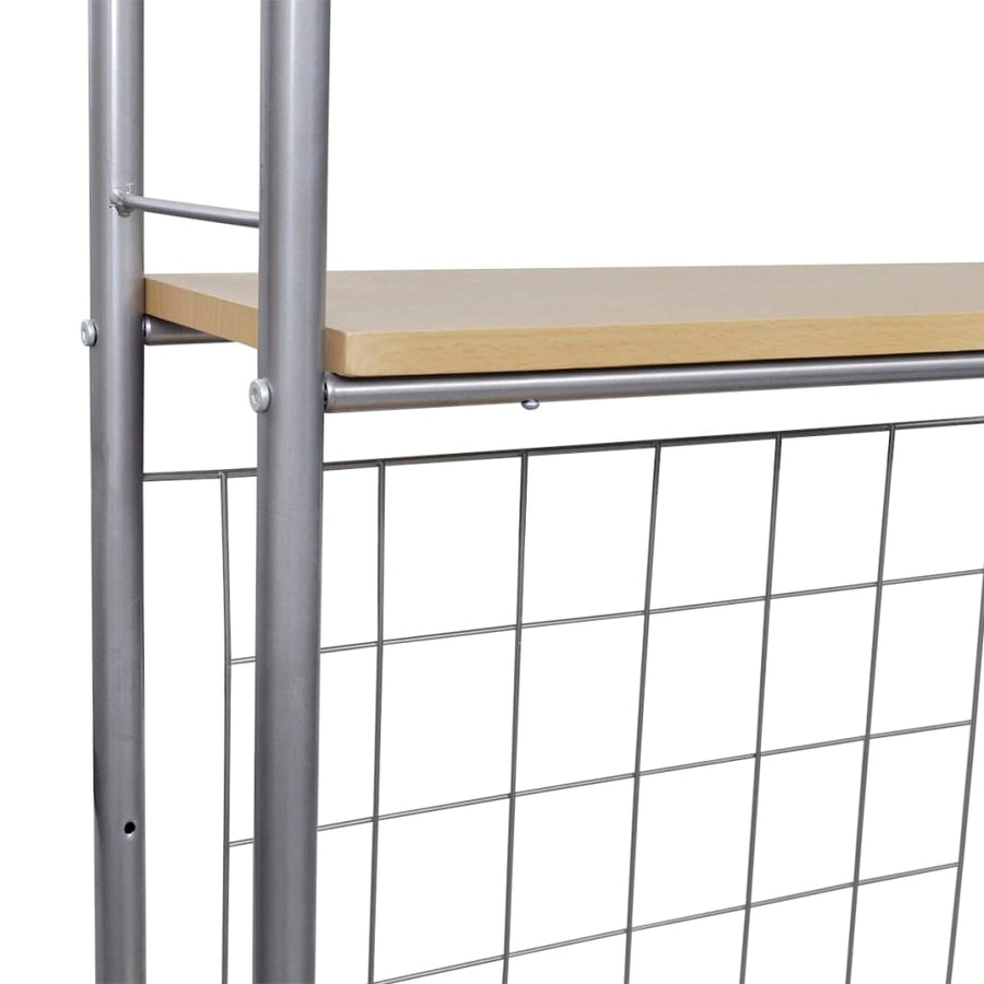 Ontbijttafelset Met Twee Stoelen (Inklapbaar) Lichtbruin en zilver
