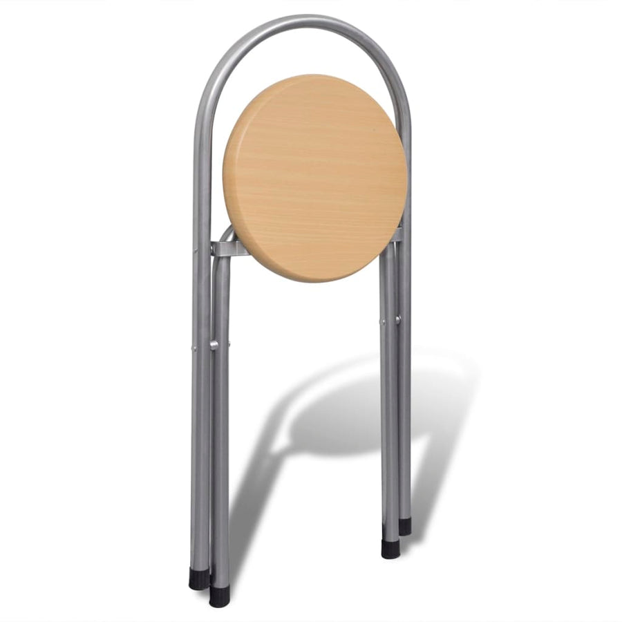 Ontbijttafelset Met Twee Stoelen (Inklapbaar) Lichtbruin en zilver