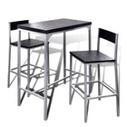 Ontbijtbarset 89x45x100 cm zwart MDF staal
