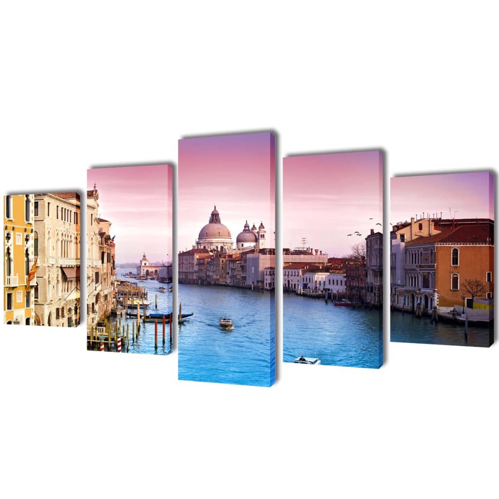 Canvas muurdruk set Venetie 200 x 100 cm