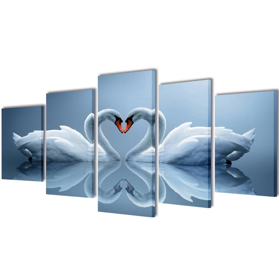 Canvas muurdruk set Zwaan 100 x 50 cm