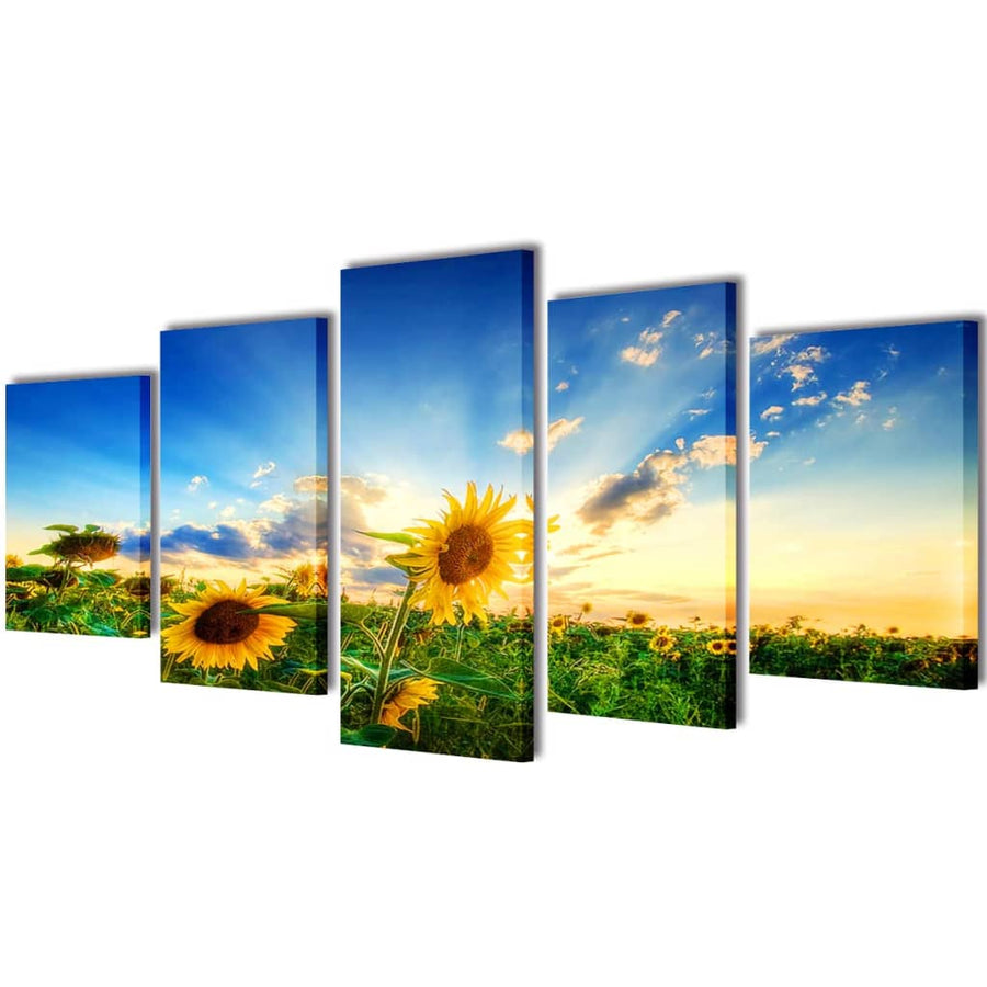 Canvas Muurdruk Print Zonnebloem 200 X 100 Cm