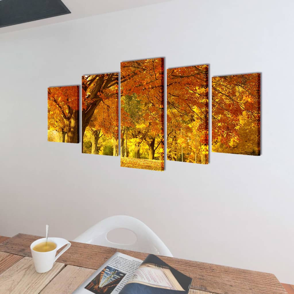 Wandprintset Canvas 100 x 50 cm Esdoorn