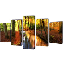 Canvas Muurdruk Set Bos 100 X 50 Cm Bossen