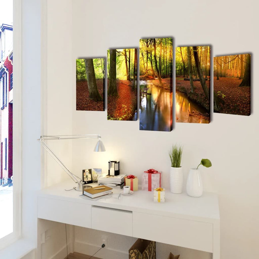 Canvas Muurdruk Set Bos 100 X 50 Cm Bossen