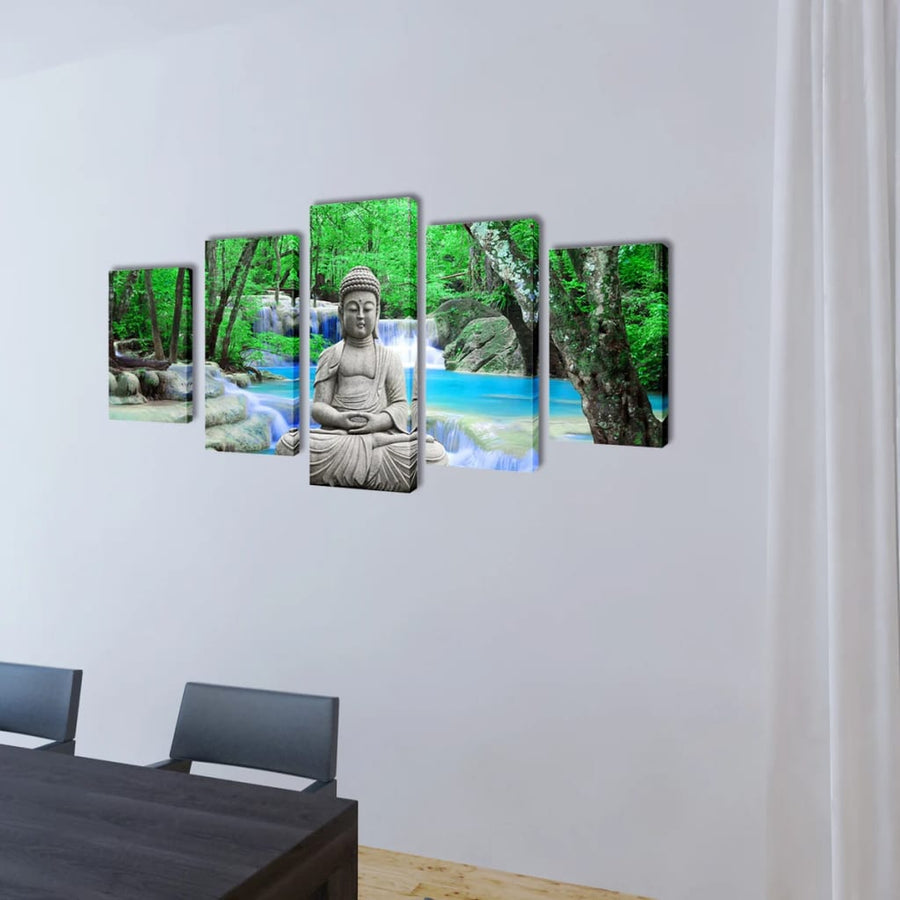 Canvas Muurdruk Set Buddha 200 X 100 Cm Boeddha
