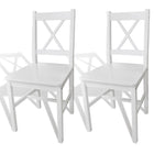 Eetkamerstoelen 2 st massief grenenhout wit 41,5x45,5x85,5 cm