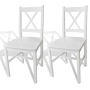 Eetkamerstoelen 2 st massief grenenhout wit 41,5x45,5x85,5 cm