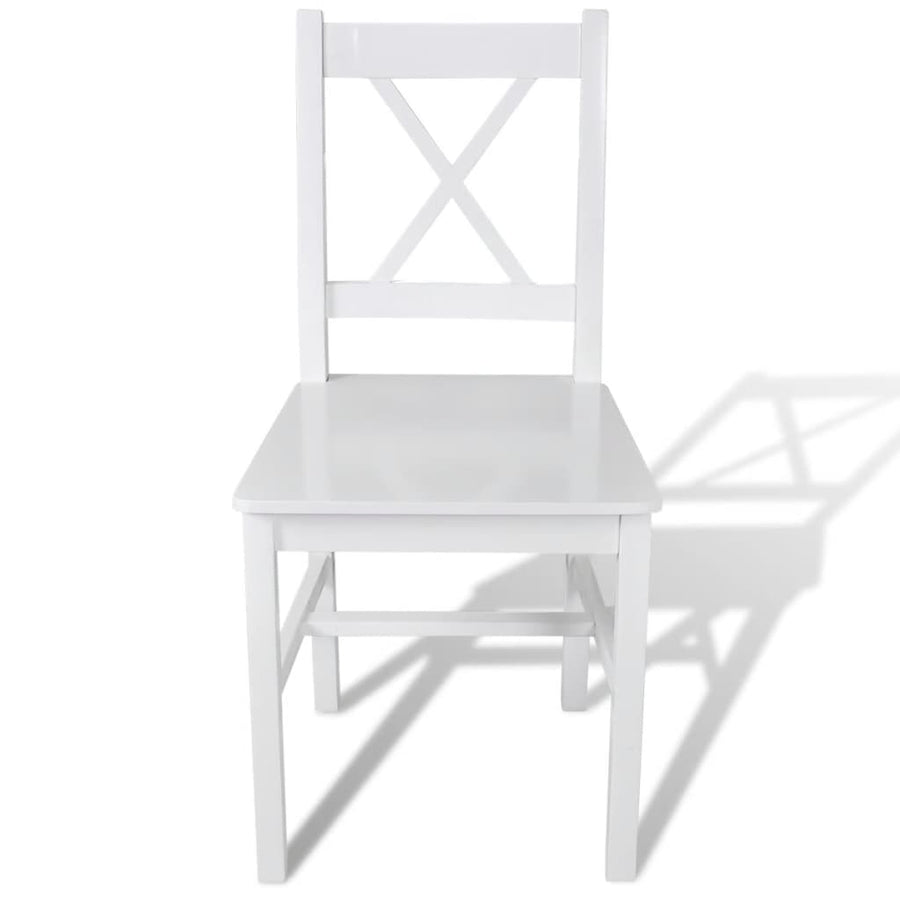 Eetkamerstoelen Grenenhout 2 Wit