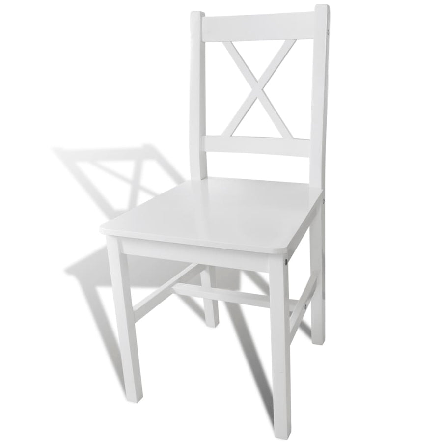 Eetkamerstoelen Grenenhout 2 Wit