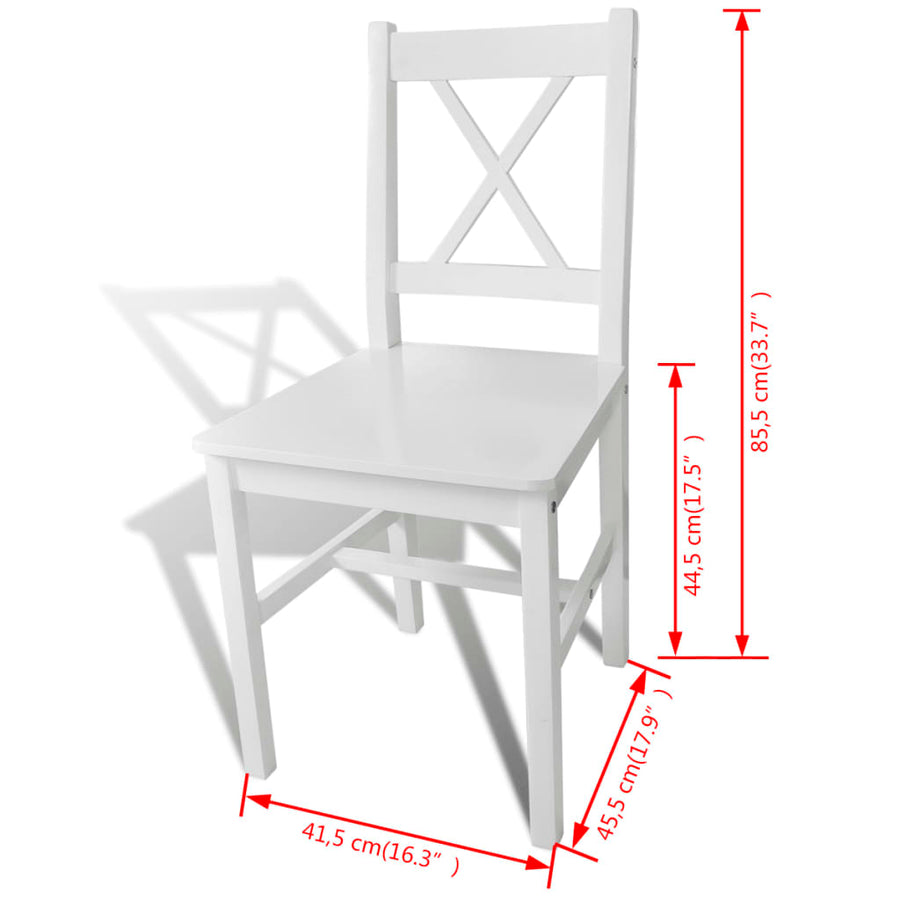 Eetkamerstoelen Grenenhout 2 Wit