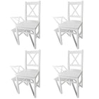 Eetkamerstoelen 4 st massief grenenhout wit