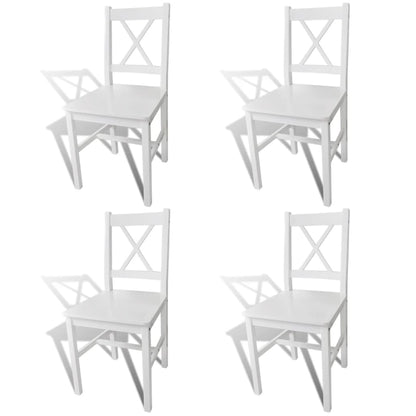 Eetkamerstoelen Grenenhout 4 Wit